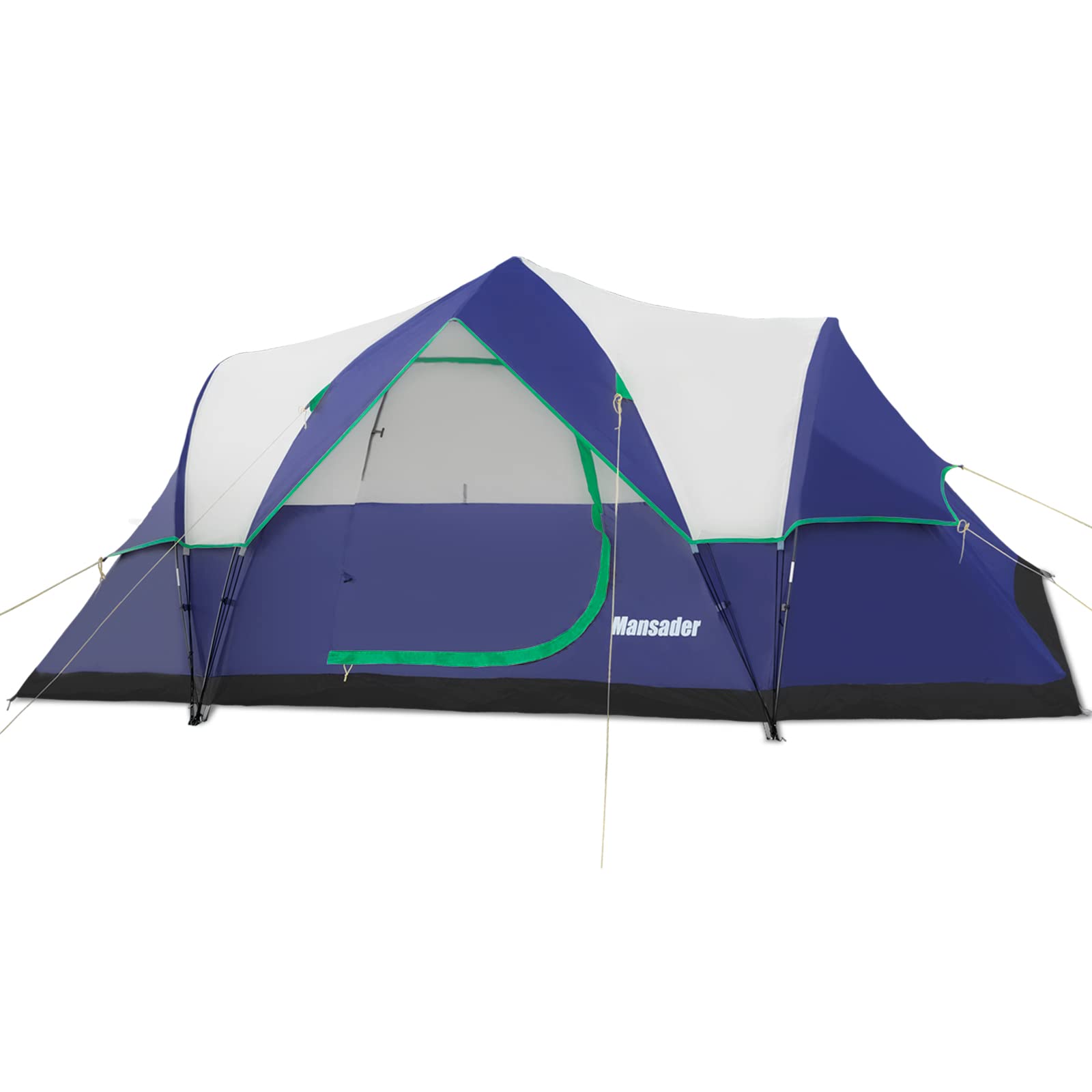 Mansader 6 Person Family Camping Pop Up Tent, Waterproof Windproof with Top Rainfly, Easy Set Up Tent for Outdoor Camping Hiking Travel Blue — image 1