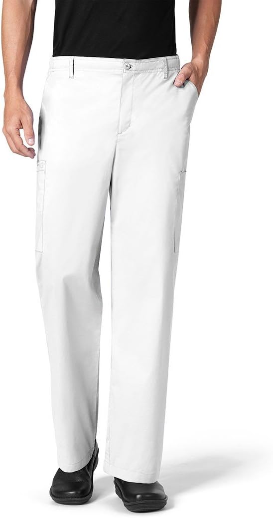 WINK WonderWORK Men's Cargo Scrub Pant, White, 2XL TAL