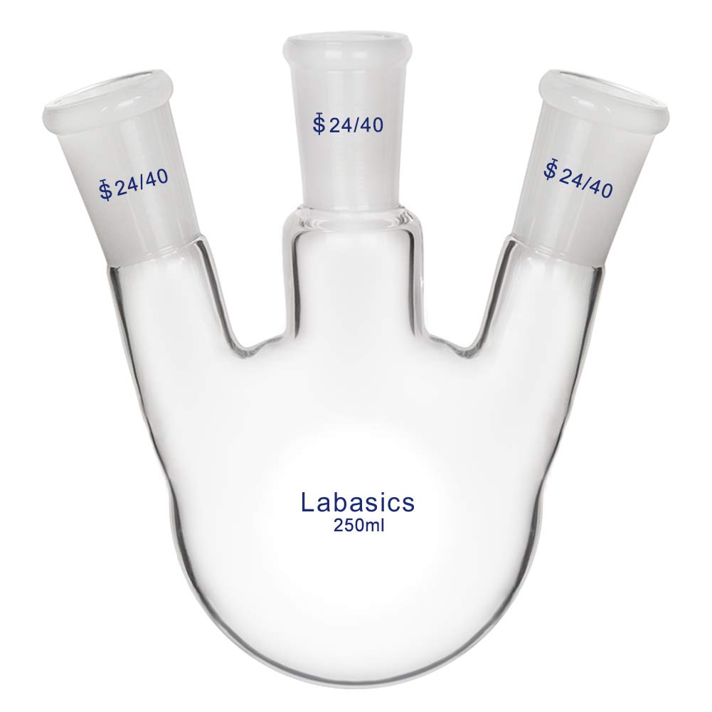 Labasics Glass 100ml 3 Neck Round Bottom Flask RBF, with 24/40 Center and Side Standard Taper Outer Joint, 100ml — Amazon image 7