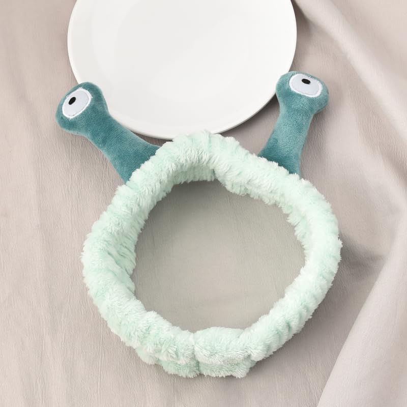 Miniatura 5 de Diadema con diseño de caracol para la cabeza, para maquillaje facial, banda para el cabello con dibujos animados, de forro polar coral, diademas