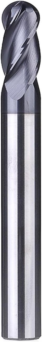 1pcs 4 Flutes Ball Nose End Mill R2mm-R6mm Titanium Coating CNC Router Bits HRC50 Solid Carbide Spiral Milling Cutter for Metal Face and Slot Machining(1PC-P4B-R2.5)