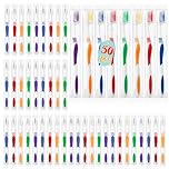 50 Pcs Toothbrush Bulk Disposable, Individually Wrapped Pack, Soft Disposable Toothbrushes for Adults Kids, Adult and The Elderly. Suitable for Hotel, Travel, Home, Donated