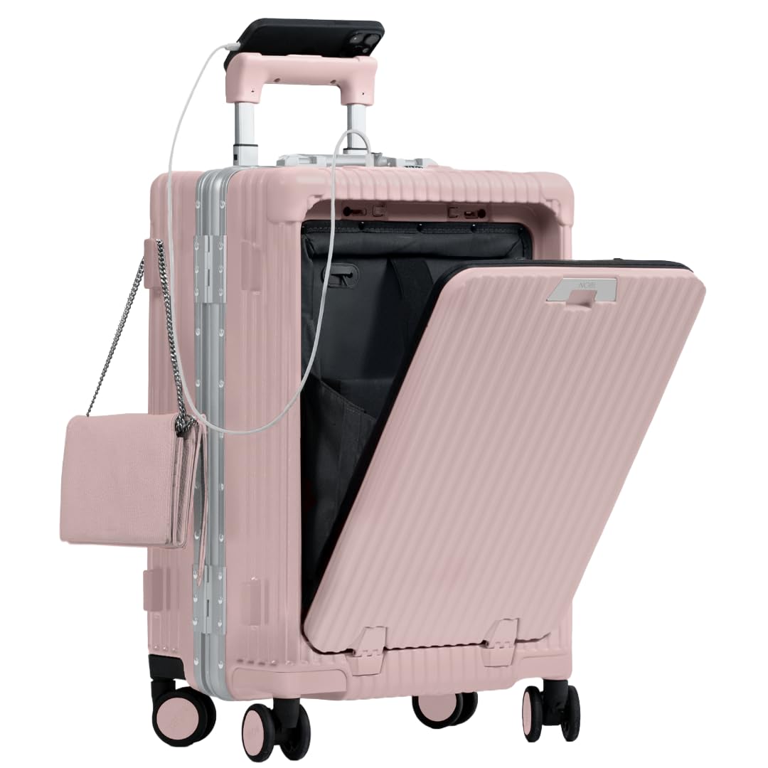 Nobl Travel Carry On Luggage Noble Zipperless Aluminum Frame PC Hard Shell Suitcase 20 8x15x8 7 Airline Approved