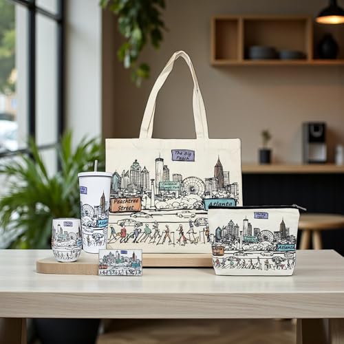 Image of Cities Around the World Artwork Tote Bag Series- Designed in the USA, 17 inchx14 inch, Double Sided Print, Souvenir & Gift