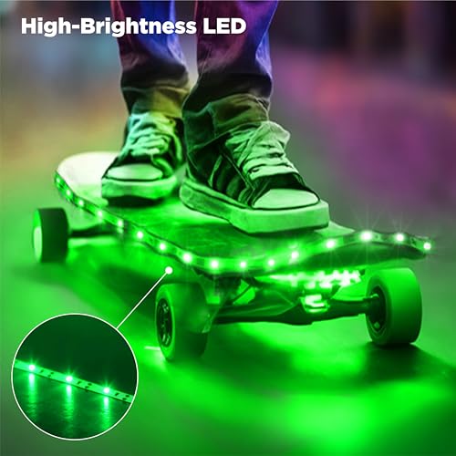 Image of BestLuz Battery Powered LED Strip Lights 2X 3.33ft Flexible Green Light Strip for Bedroom Room Decor, Lighting for Cabinet Shelf Closet TV Backlight