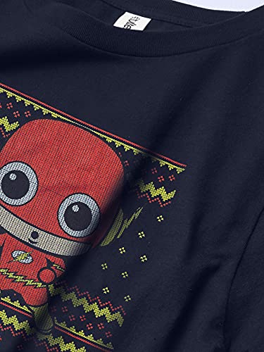 DC Comics Chibi Flash Sweater Boy's Premium Solid Crew Tee, Navy Blue, Youth X-Small2