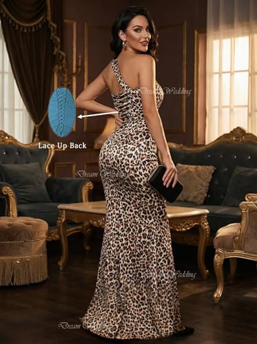 Image of Stretch Spandex Bridesmaid Dresses Long 2026 One Shoulder Formal Gowns Satin Mermaid Prom Wedding Guest DR0194N