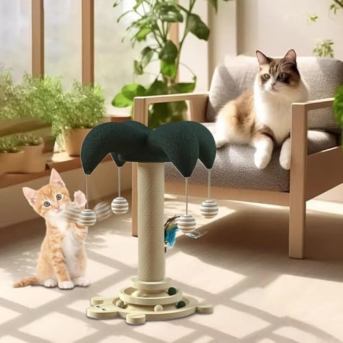 Jouet interactif pour chat d'appartement compact avec griffoir chaton