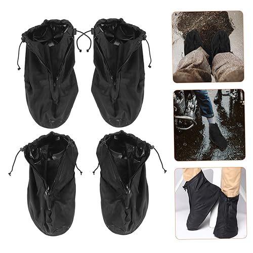 2 pares de cubre zapatos antideslizantes para lluvia, protectores ligeros y reutilizables adecuados para ciclismo y camping, uso interior y exterior miniatura 4