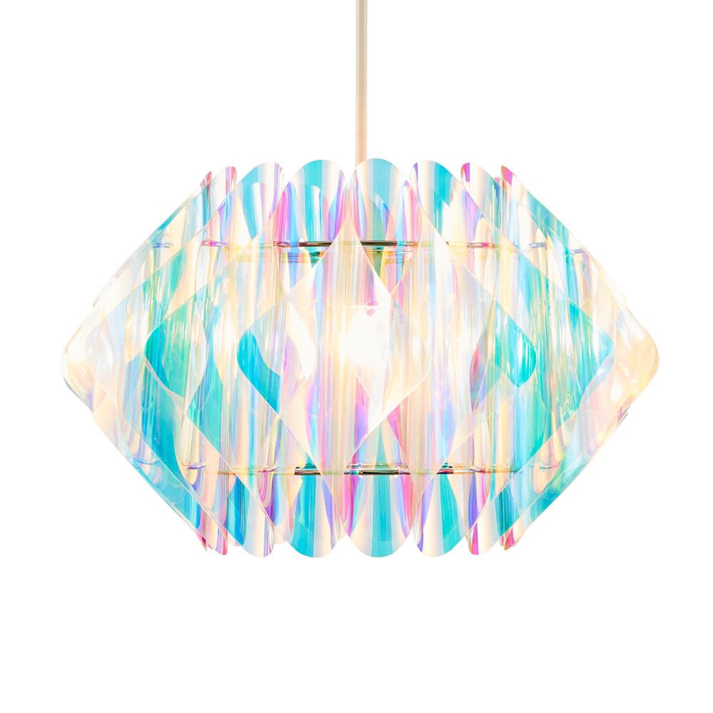 Litecraft Iridescent Glow Light Shade Landon Easy Fit 40 Cm Ceiling Lampshade