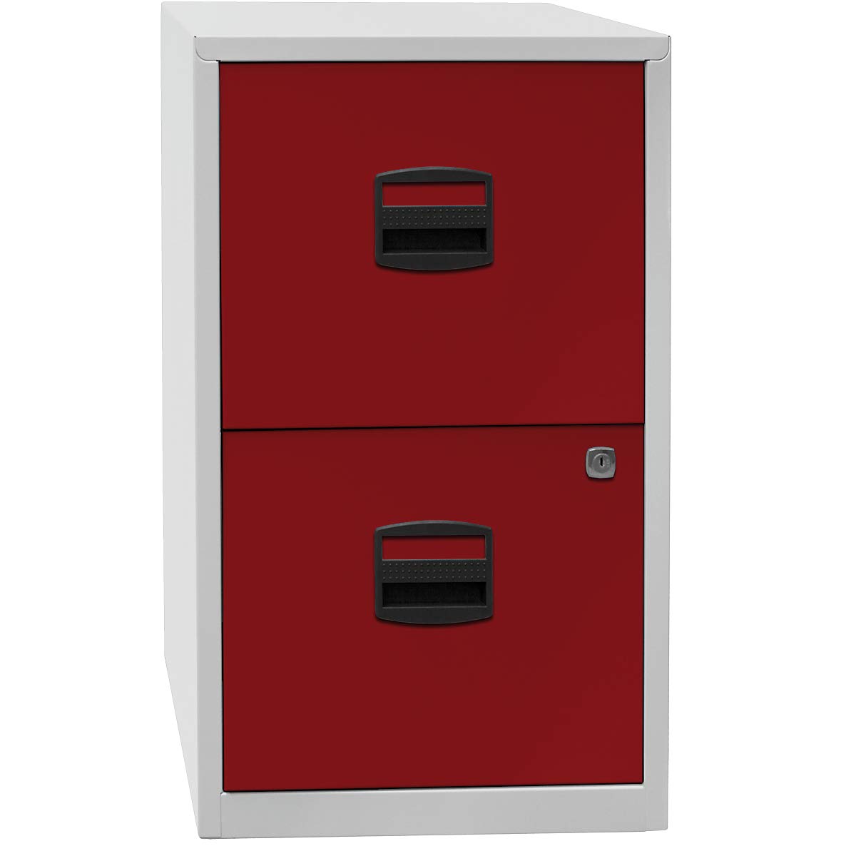 Bisley Home Hängeregistraturschrank PFA, 2 HR-Schubladen, Metall, 696 Verkehrsweiß, 40 x 41.3 x 67.2 cm