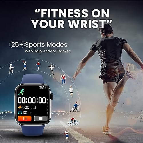 Image of Kratos SW15 Smart Watch for Men and Women with Bluetooth Calling, 1.85 inch HD Display, IP67 Water Resistant, Long Battery Life, 25+ Sport Modes,SpO2 & Health Monitoring, Smart Watch with 200+ Watch Face