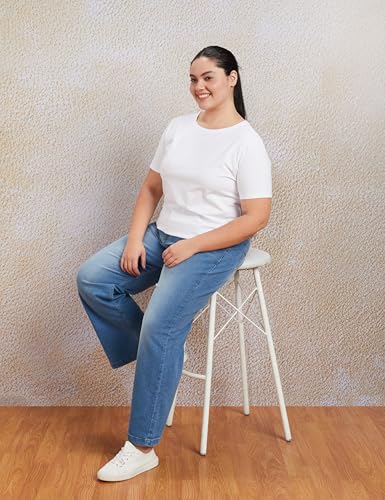 Image of Amazon Brand - Symbol Women Wide Leg Jeans (High Rise | Full Length) (Available in Plus Sizes)