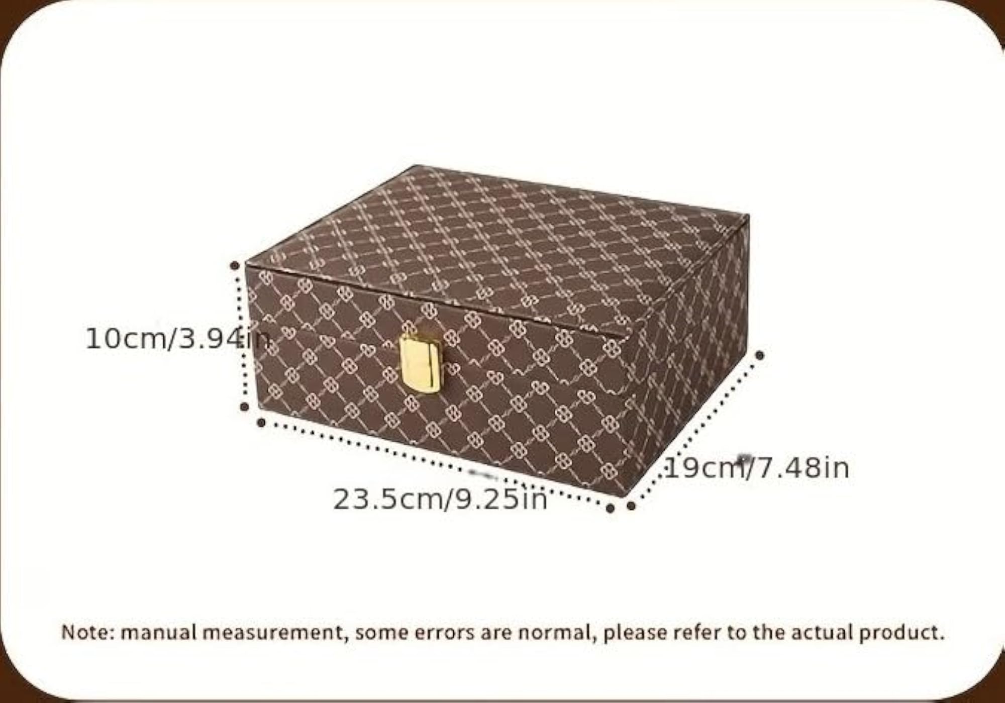 Vintage Pattern Jewellery Box Organizer with Golden Latch