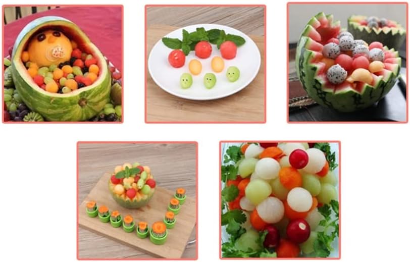 304 Stainless Steel Fruit Digger Cut Watermelon Artifact Dig Ball Spoon Platter Tool Set Divider