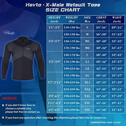 image for Hevto Wetsuits Tops X Men 3mm Neoprene Jacket Long Sleeve Surfing Swim