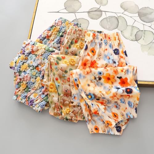 Toddler Kids Long Flower Bloomers Soft Cotton Harem Pants for Boys Girls Elastic Casual Joggers Daily Pants3