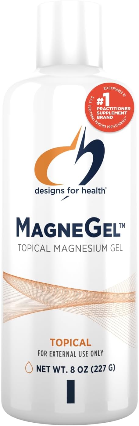 Designs for Health MagneGel Topical Magnesium Gel - Transdermal Magnesium Chloride Gel May Support Skin + Muscles - Apply to Arms or Legs (8oz)