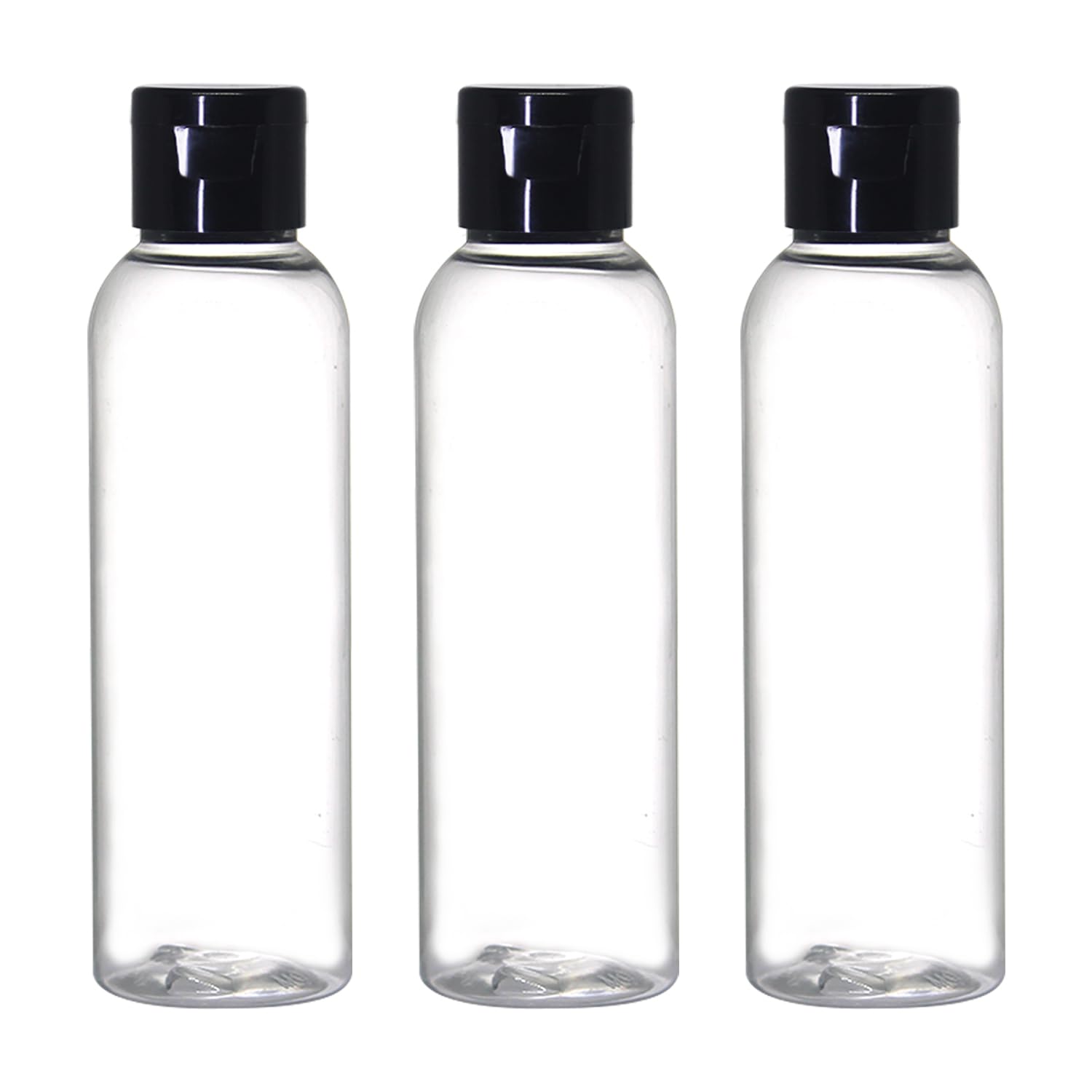 nsb herbals120ml Empty Clear Plastic Bottles Refillable Travel Size Cosmetic Containers Small Squeeze Bottles With Black Flip Cap For Toiletries, Shampoos, Lotions, Creams (2)