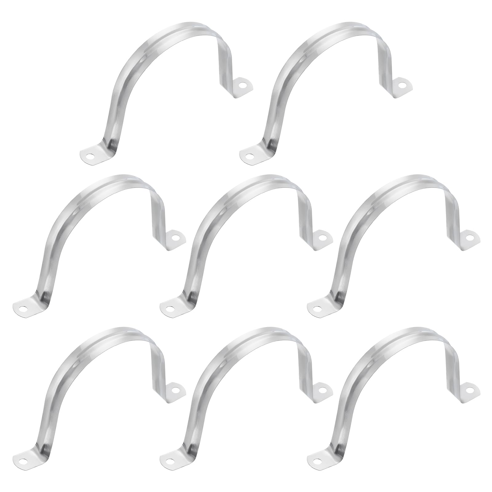 Clip de tubo de soporte en U uxcell de 90 mm y abrazadera de tubo de tensión inoxidable
