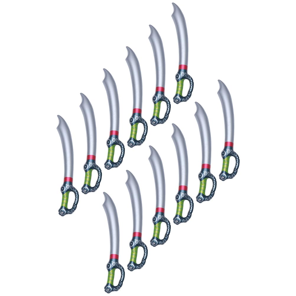 TOYANDONA 12Pcs Gonfiabile Pirati 27. 5 Pollici per Bambini Gonfiabile Spade per Pirate Festa di Compleanno di Halloween Puntelli Cosplay