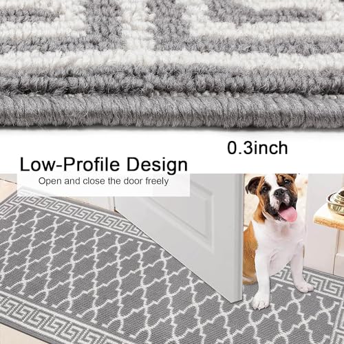SHACOS Hallway Runner Rug 50x150 cm Non Slip Grey Narrow Hall Runner Rug Kitchen Washable Carpet Runner for Hallway Kitchen Entryway Laundry Room - Image 5