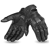 Leather Motorcycle Gloves Touchscreen - Motorcycle Riding Gloves for Men and Women Goatskin Full-Fin