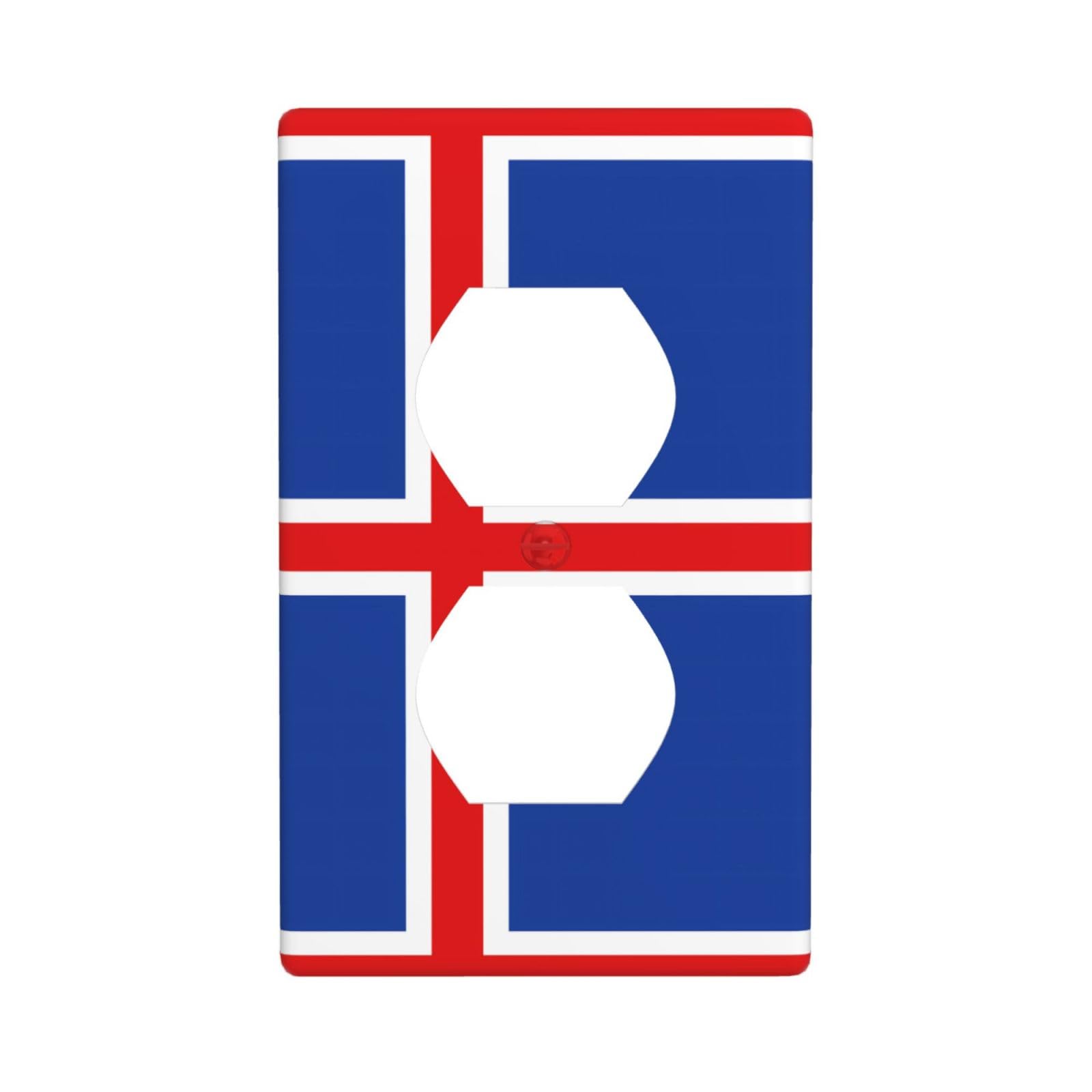 Flag of Iceland Unbreakable Polycarbonate Switch Plate-1 Gang Screwless Wall Plate for Home Office