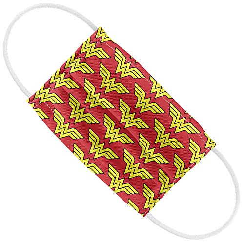 Popfunk Wonder Woman Kids Classic Logo Pattern 1-Ply Reusable Face Mask Covering with Adjustable Nose Wire