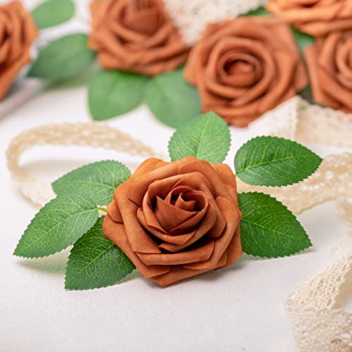 Mocoosy-50Pcs-Burnt-Orange-Artificial-Rose-Flowers-Terracotta-Fake-Roses-for-Decorations-Real-Touch-Rust-Foam-Rose-Bulk-with-Stem-Floral-Arrangements-Wedding-Bouquets-Bridal-Shower-Party-Home-Decor Mocoosy 50Pcs Burnt Orange Artificial Rose Flowers Terracotta Fake Roses for Decorations Real Touch Rust Foam Rose Bulk with Stem Floral Arrangements Wedding Bouquets Bridal Shower Party Home Decor