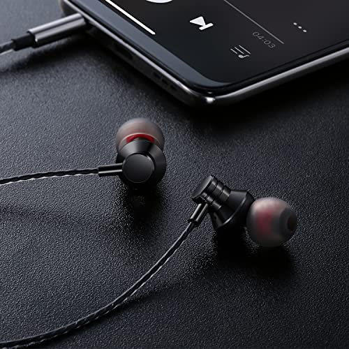 Image of Empsun Wired Earbuds Headphones with Microphone Stereo Bass Earphones Noise Isolation in-Ear Headset Compatible with All Smartphones Tablets iPod IPad MP3 Player That with 3.5 mm Interface(Black)