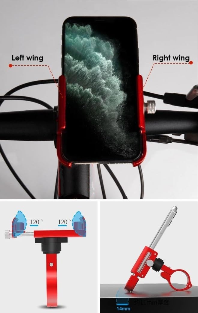 Soporte Móvil Bici Aleación De Aluminio CNC 360° Giratorio Moto Bicicleta Accesorios Ciclismo