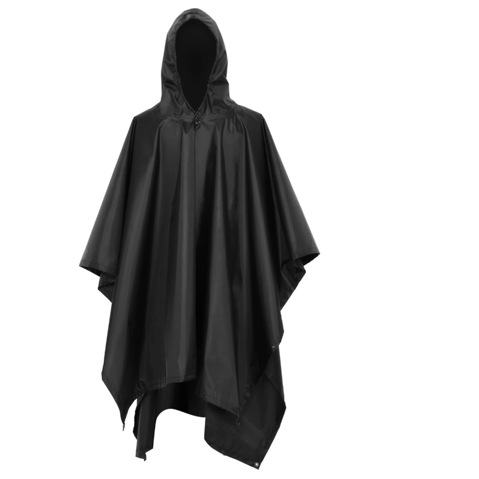 Poncho De Lluvia Poncho de Lluvia Impermeable, Abrigo Ligero con Capucha for la Lluvia, Estera de Picnic, Manta, Refugio Solar for Acampar al Aire Libre, Senderismo, Ciclismo y Escalada(Black)