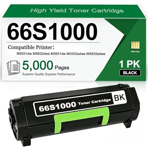 Toner 66S1000 CULater haut rendement pour Lexmark MS631dw et MX632adwe noir