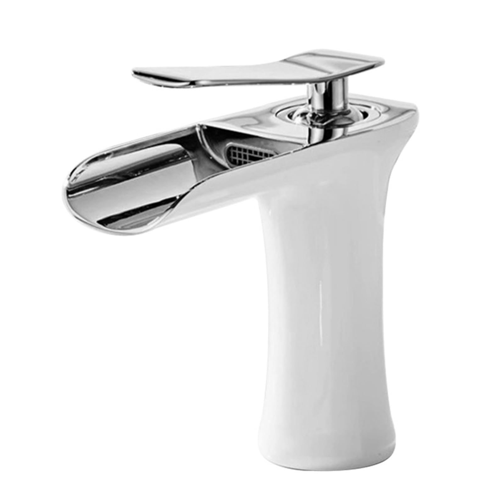 Mitigeur lavabo salle de bain cascade argenté pour créer une ambiance spa vintage