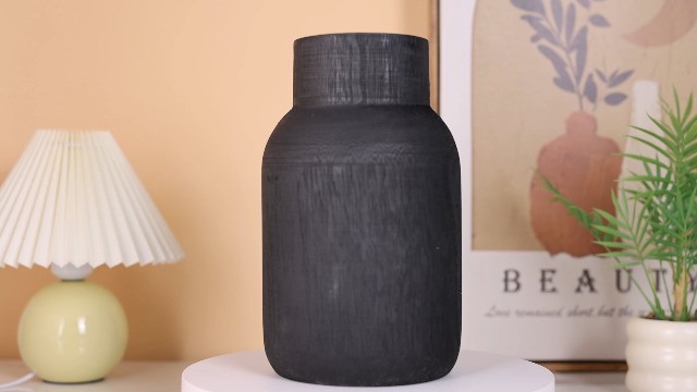 Amazon.com: Black Rustic Large Wooden Vase for Home Decor, Vintage