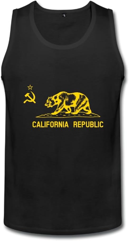 Flag Of Communist California Republic 100% Cotton Man Graphic Tank-Top