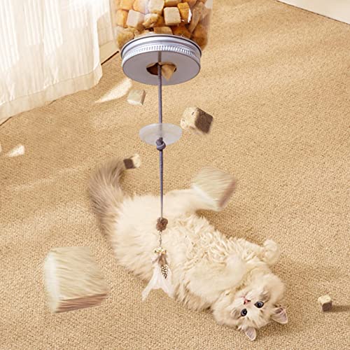 RoaQinFo Katzenspielzeug mit Auslaufendem Futter, Futterspender Kratzseil, Rätselspielzeug, Leckerli-6