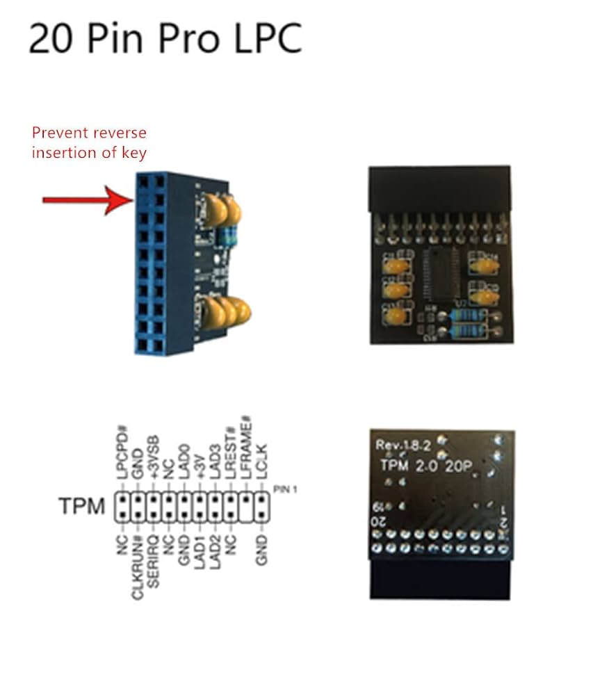 TPM2.0 モジュール LPC 14ピンSLB9665 ASUSマザーボード用