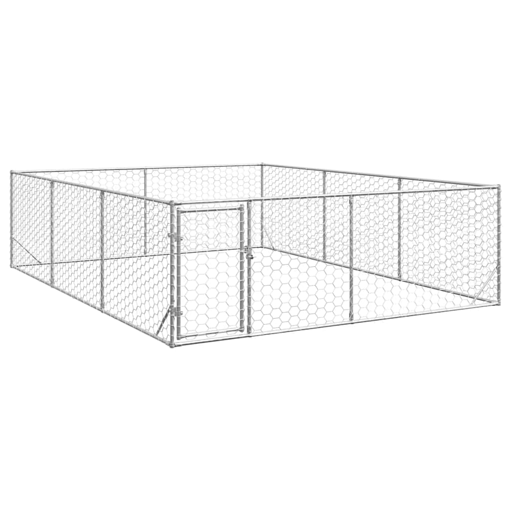 vidaXL Niche d'extérieur pour Chien avec Porte, 3 x 4 x 1 m, Acier galvanisé