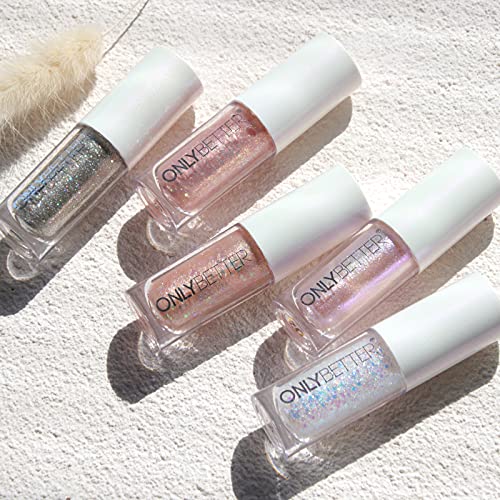 Onlybetter Liquid Glitter Eyeshadow, Long Lasting, Quick-Drying, Shimmer Waterproof Liquid Eye Shadow, Creates High-Impact Liquid Eye Glitter - Rose Red Metallic Eyeshadow #TOP4