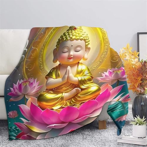 Couverture Bouddha 3D en microfibre 150x200cm pour lit et canapé - 7