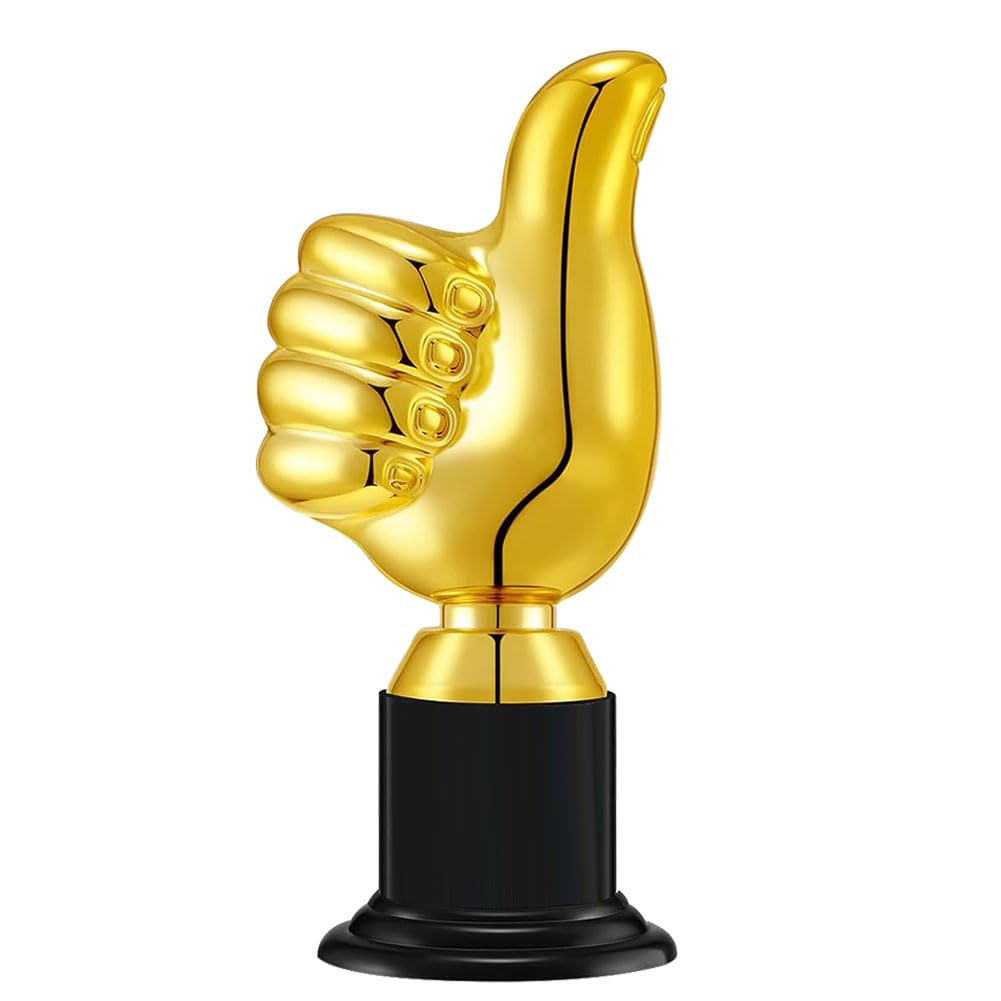 Lot De 6 Trophées En Plastique Pouce Levé - Doré, Argenté, Cuivré, Pour Récompenses Et Encouragements