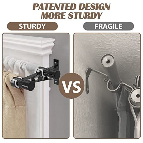 Yeyebest Double Curtain Rods 66 To 144 Inch, Metal Extendable Double Drapery Rod Set For Windows, Black #TOP2