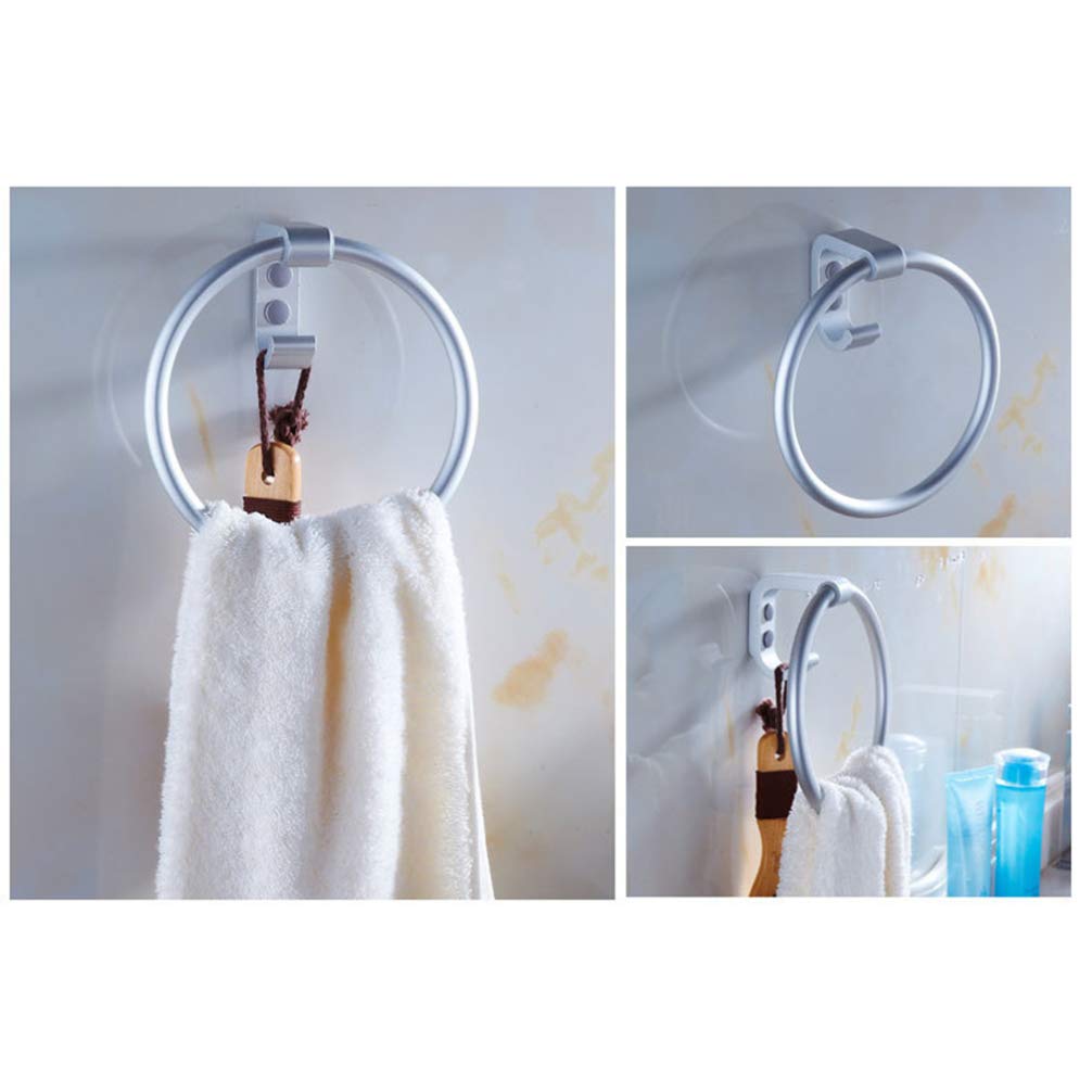 VASDEV 1 portasciugamani ad Anello in Alluminio Spaziale da Parete Rotondo portasciugamani da Bagno portasciugamani Appendiabiti con Gancio per Bagno Hotel Cucina Toilette