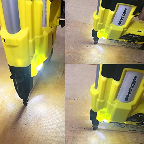 BHTOP Cordless Nailer & Stapler- 2 in 1 18Ga Heavy Tool With 18Volt 2Ah Lithium-ion Rechargeable Battery Air Cylinder(Charger and Carrying Case) (Yellow 2 Batteries)