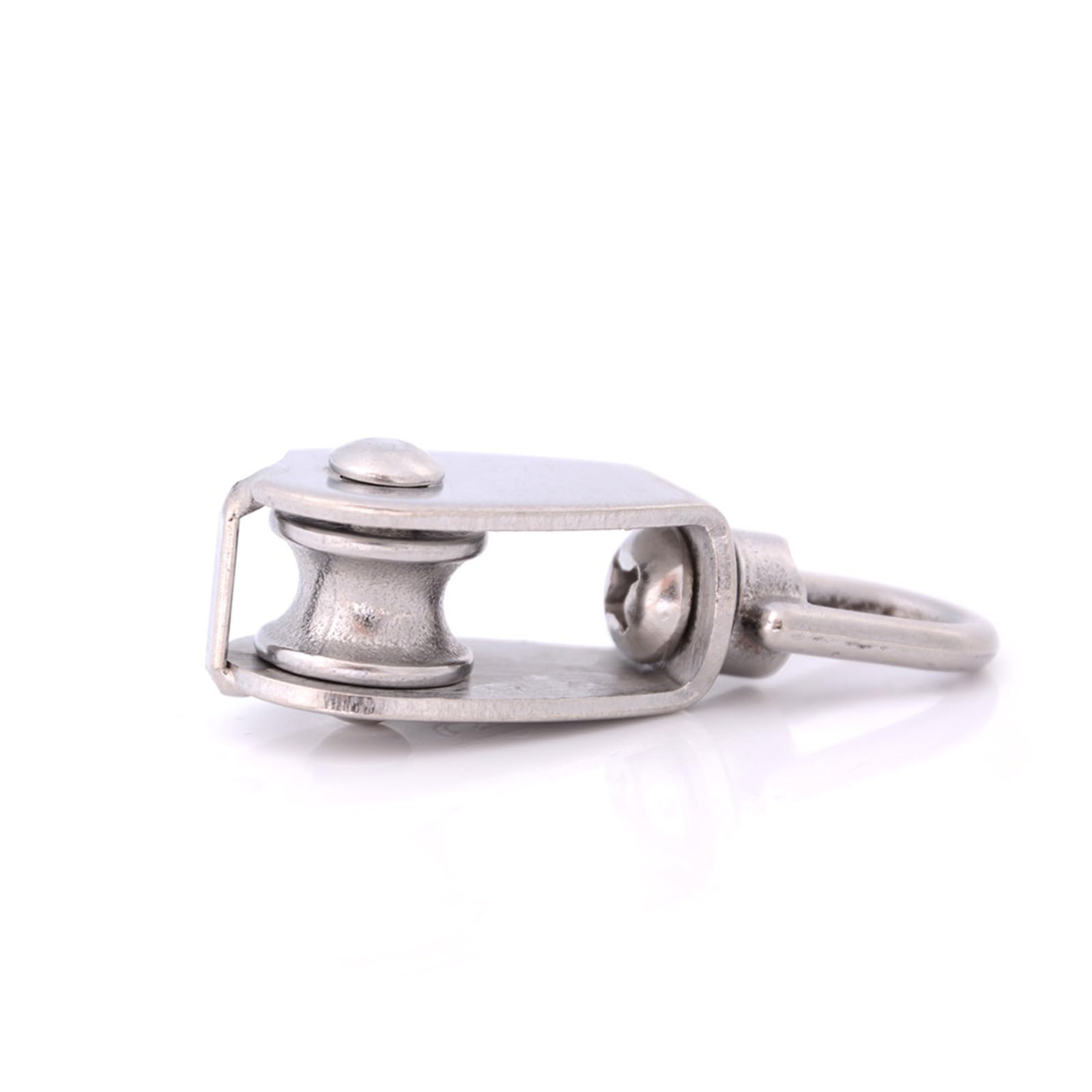 1PCS Stainless Steel M15 Wheel Swivel Pulley Block Heavy Duty Steel Single Wheel Swivel Lifting Rope Pulley for Wire Rope