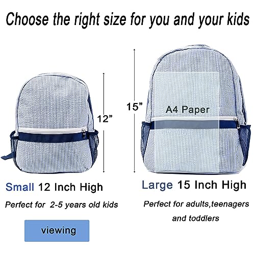 Toddler Backpack, Seersucker Preppy Backpack, Classic Cute Kids School Bookbag Preschool Kindergarten Children Bag2