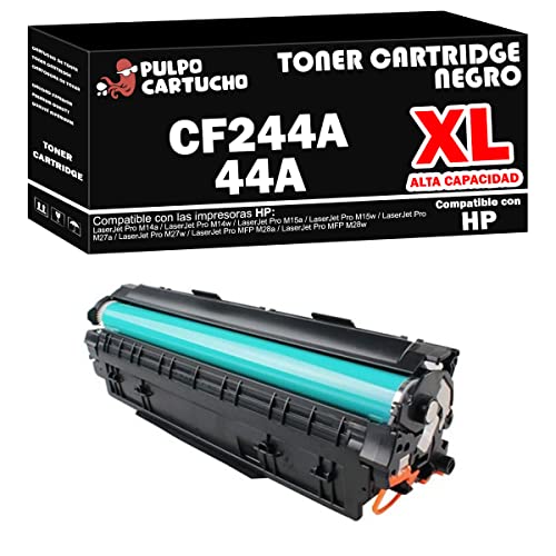 Pulpo Cartucho   Toner CF244A XL Premium Negro Compatible con HP 44A   XL Alta Capacidad   Valido para Impresoras Laserjet Pro M14a, M14w, M15a, M15w, M27a, M27w, MFP M28a, M28w