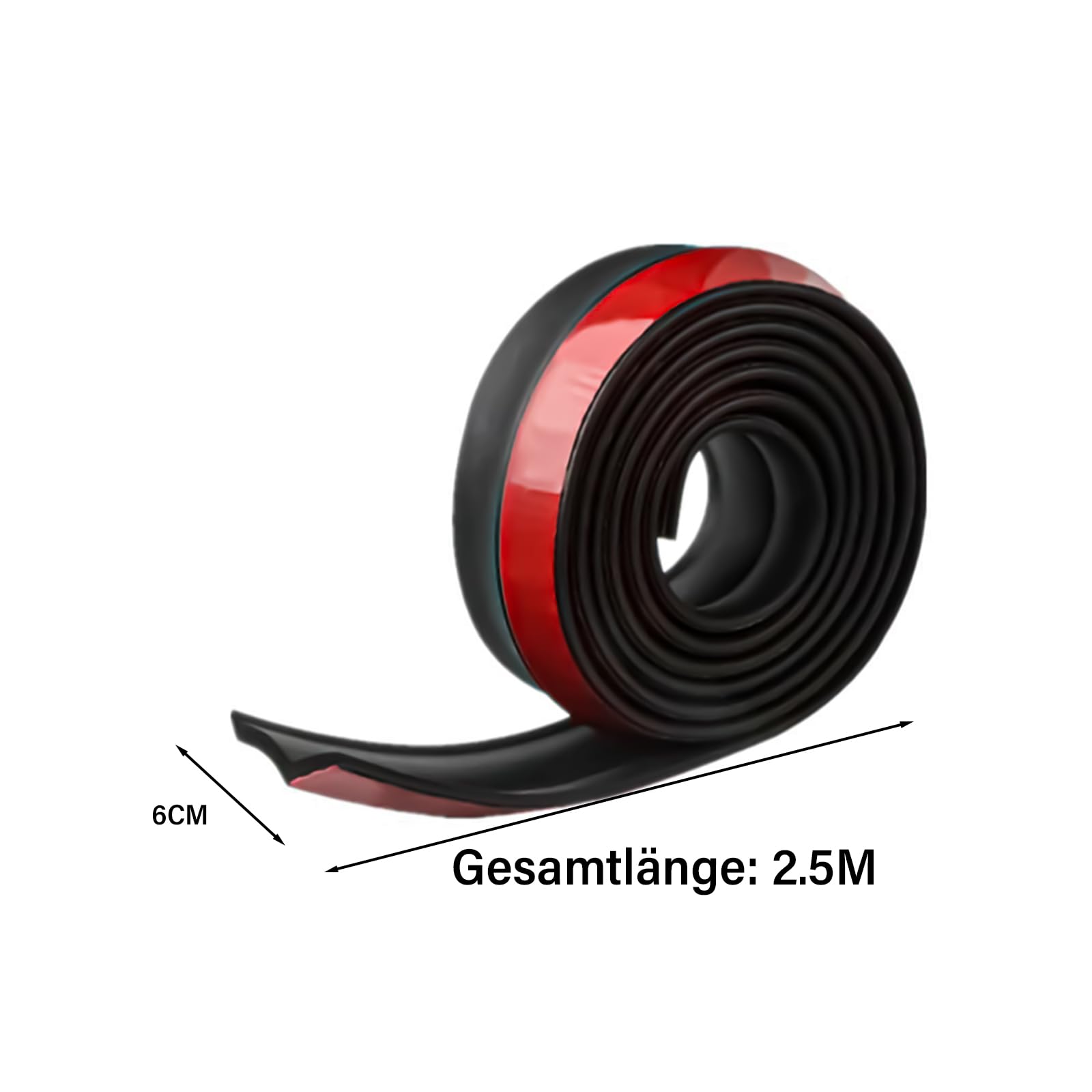 Spoiler anteriore universale per auto, 2,5 m, 2,5 m, striscia adesiva per labbro anteriore, 60 mm, per auto, camion, SUV (2,5 m)